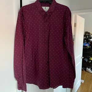 LIKEW NEW FATHER & SONS BURGUNDY DRESS SHIRT